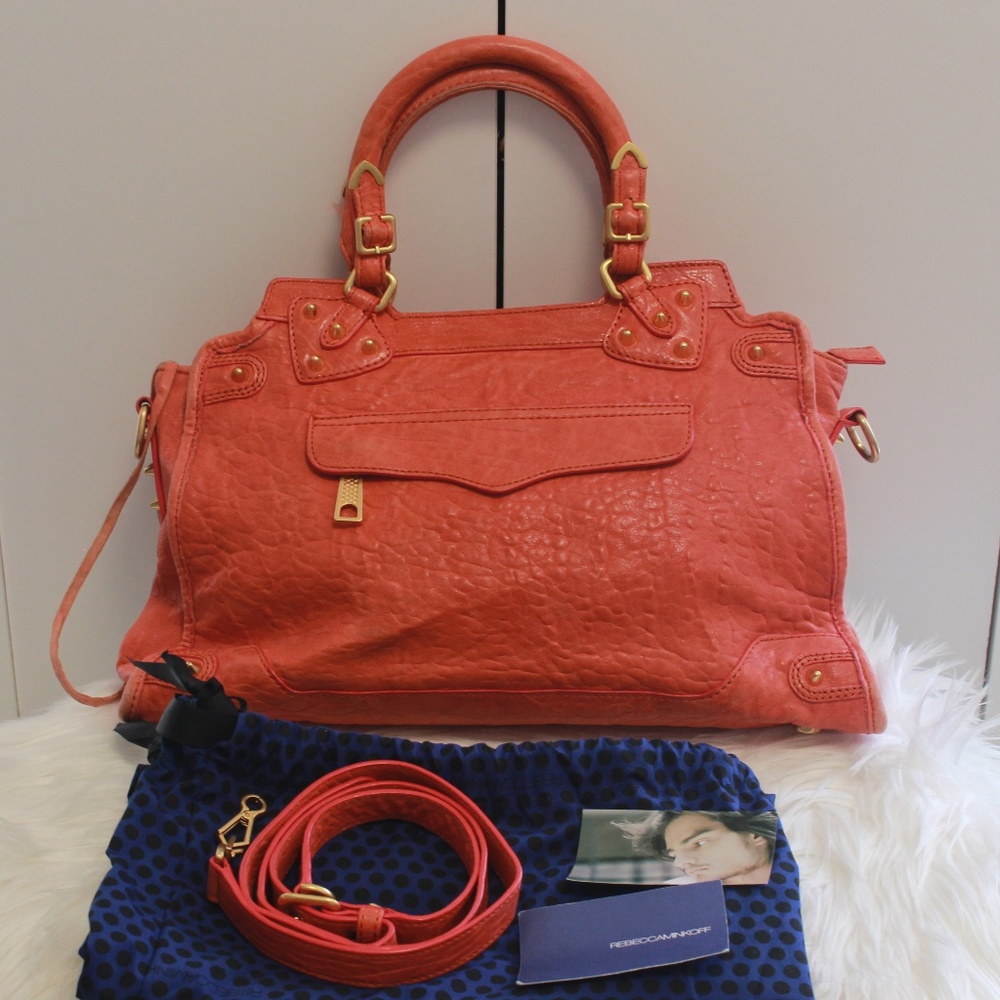 Rebecca Minkoff Desire Studded Satchel- coral